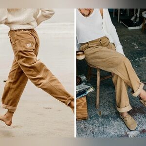 OTTWAY AUSTRALIA Dayton Unisex Tan Corduroy Pants Cords Straight Loose Fit Jeans